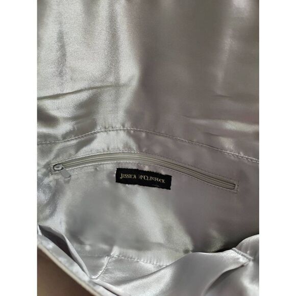 Jessica McClintock Faux Leather Large Clutch with Strap - Picture 5 of 6